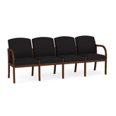 Weston Waiting Reception 4 Seat Tandem Seating Wood Frame No Center Arms