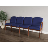 Weston Waiting Reception 4 Seat Tandem Seating Wood Frame No Center Arms