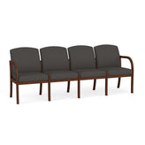 Weston Waiting Reception 4 Seat Tandem Seating Wood Frame No Center Arms