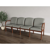 Weston Waiting Reception 4 Seat Tandem Seating Wood Frame No Center Arms