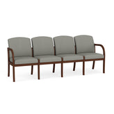 Weston Waiting Reception 4 Seat Tandem Seating Wood Frame No Center Arms