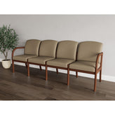 Weston Waiting Reception 4 Seat Tandem Seating Wood Frame No Center Arms