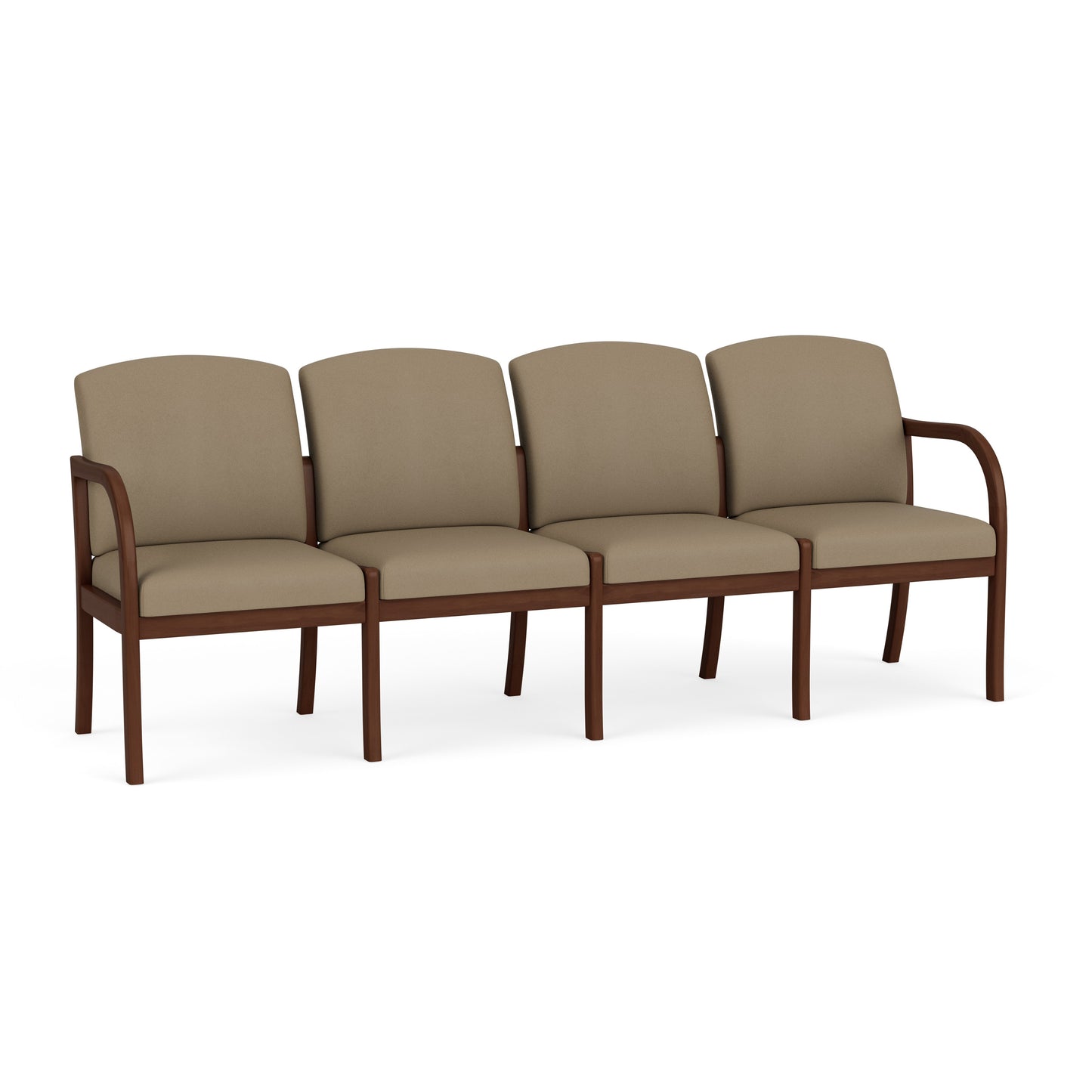 Weston Waiting Reception 4 Seat Tandem Seating Wood Frame No Center Arms