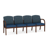 Weston Waiting Reception 4 Seat Tandem Seating Wood Frame No Center Arms
