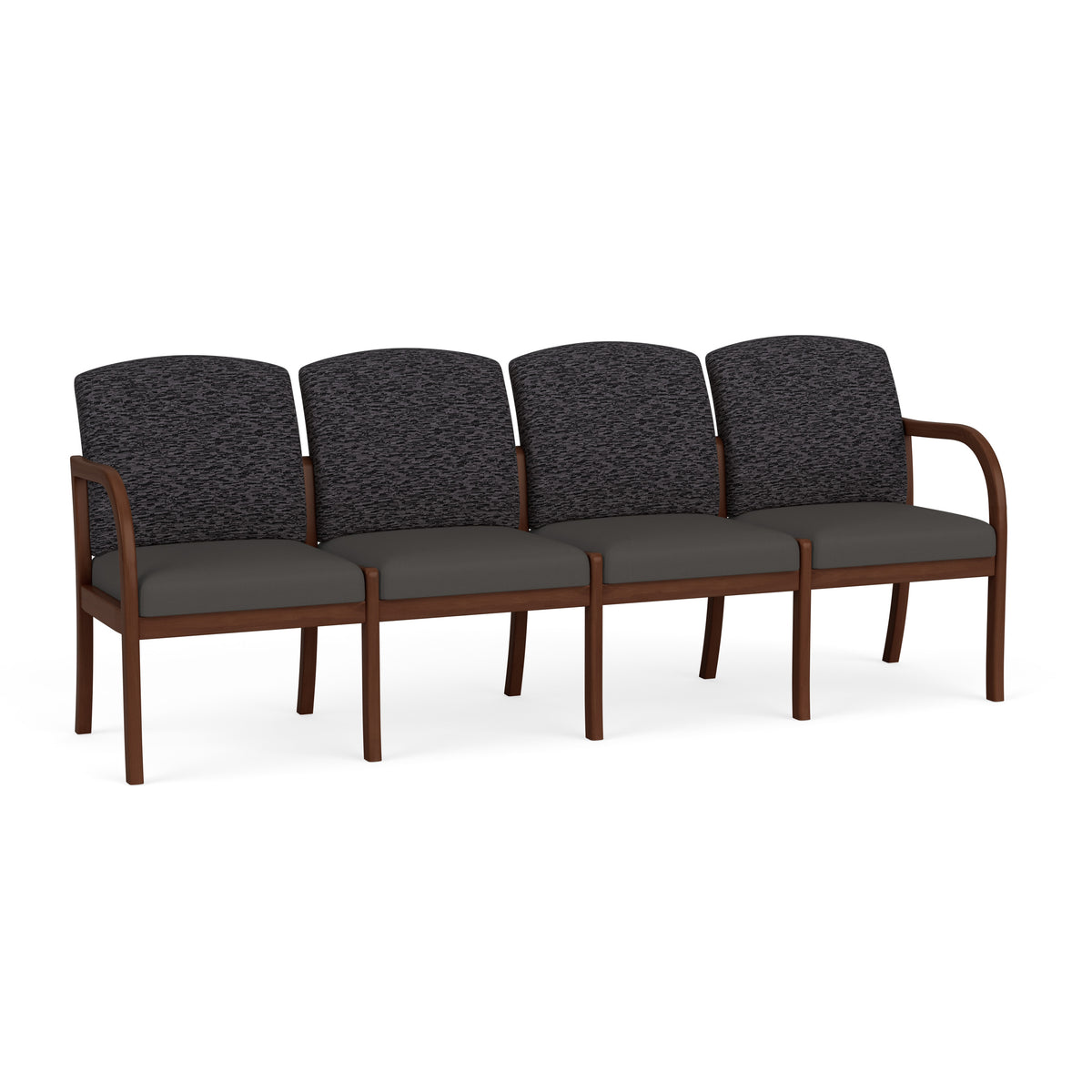 Weston Waiting Reception 4 Seat Tandem Seating Wood Frame No Center Arms