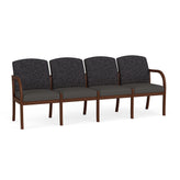 Weston Waiting Reception 4 Seat Tandem Seating Wood Frame No Center Arms