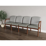 Weston Waiting Reception 4 Seat Tandem Seating Wood Frame No Center Arms