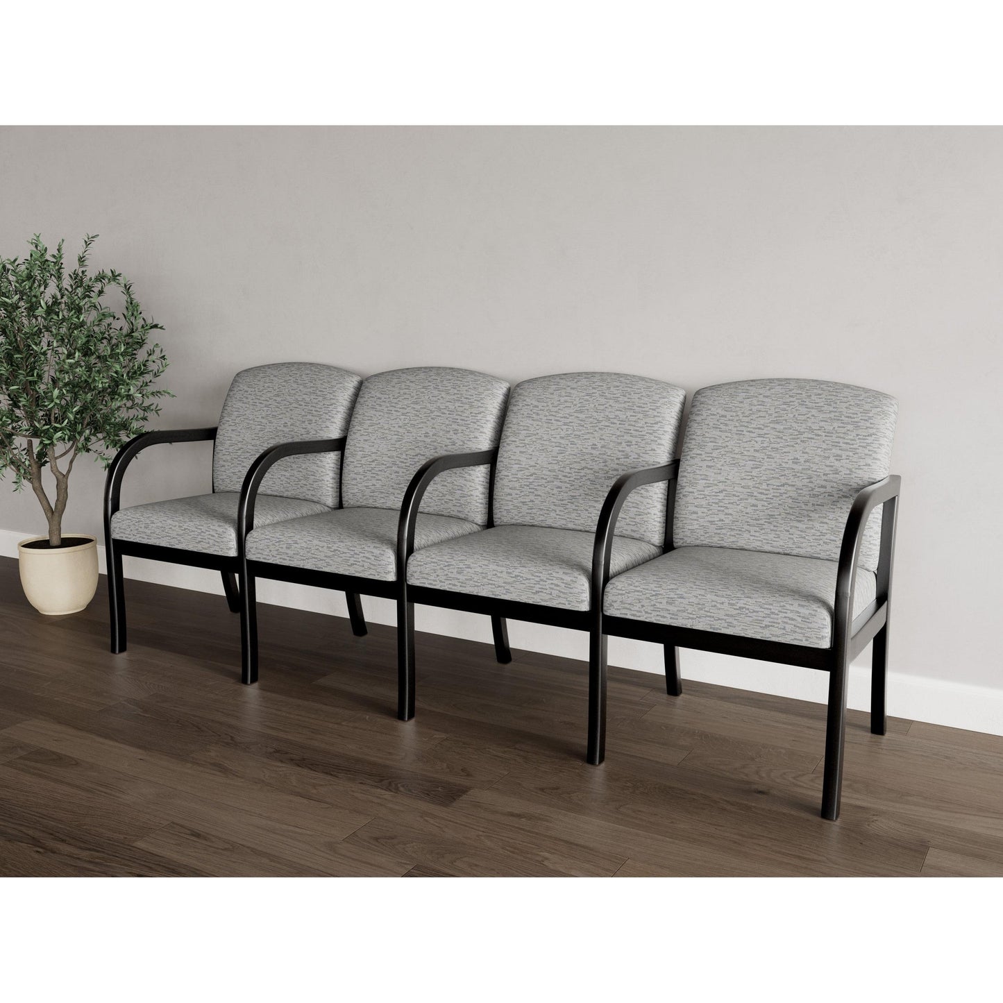 Weston Waiting Reception 4 Seat Tandem Seating Wood Frame