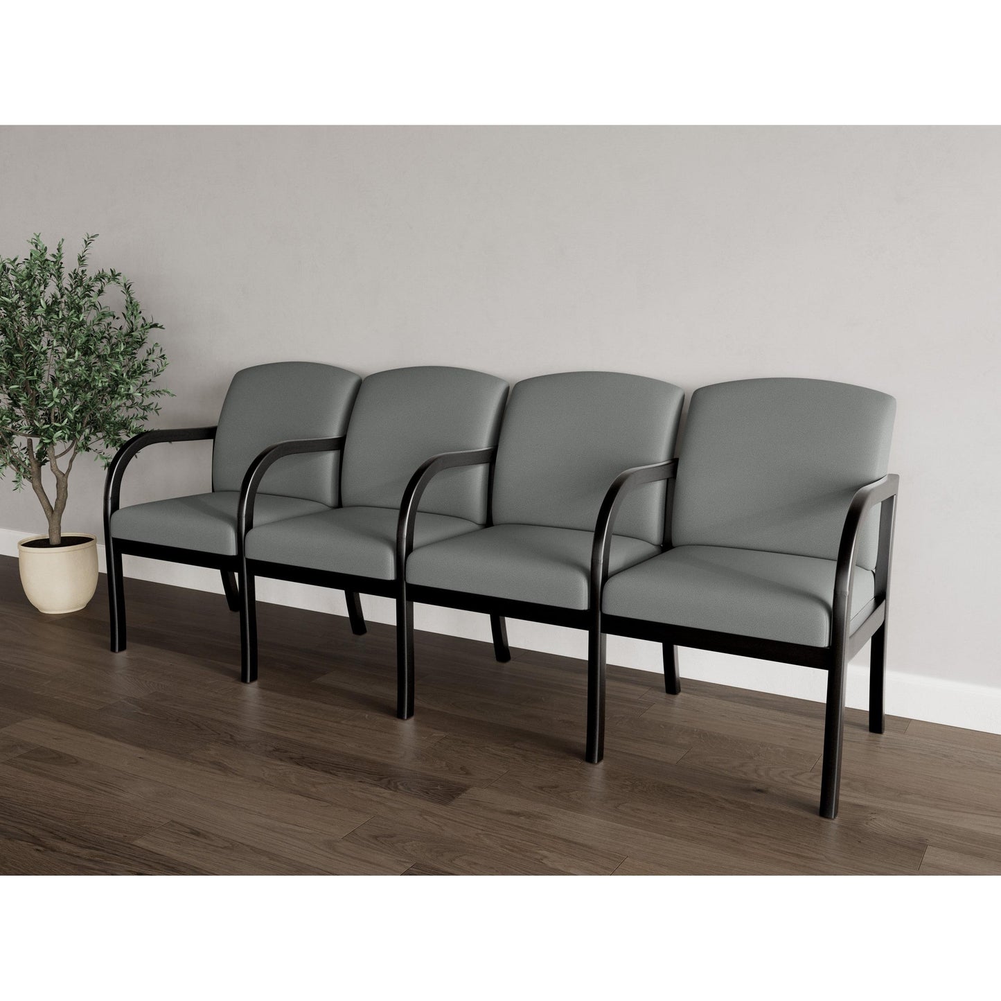 Weston Waiting Reception 4 Seat Tandem Seating Wood Frame