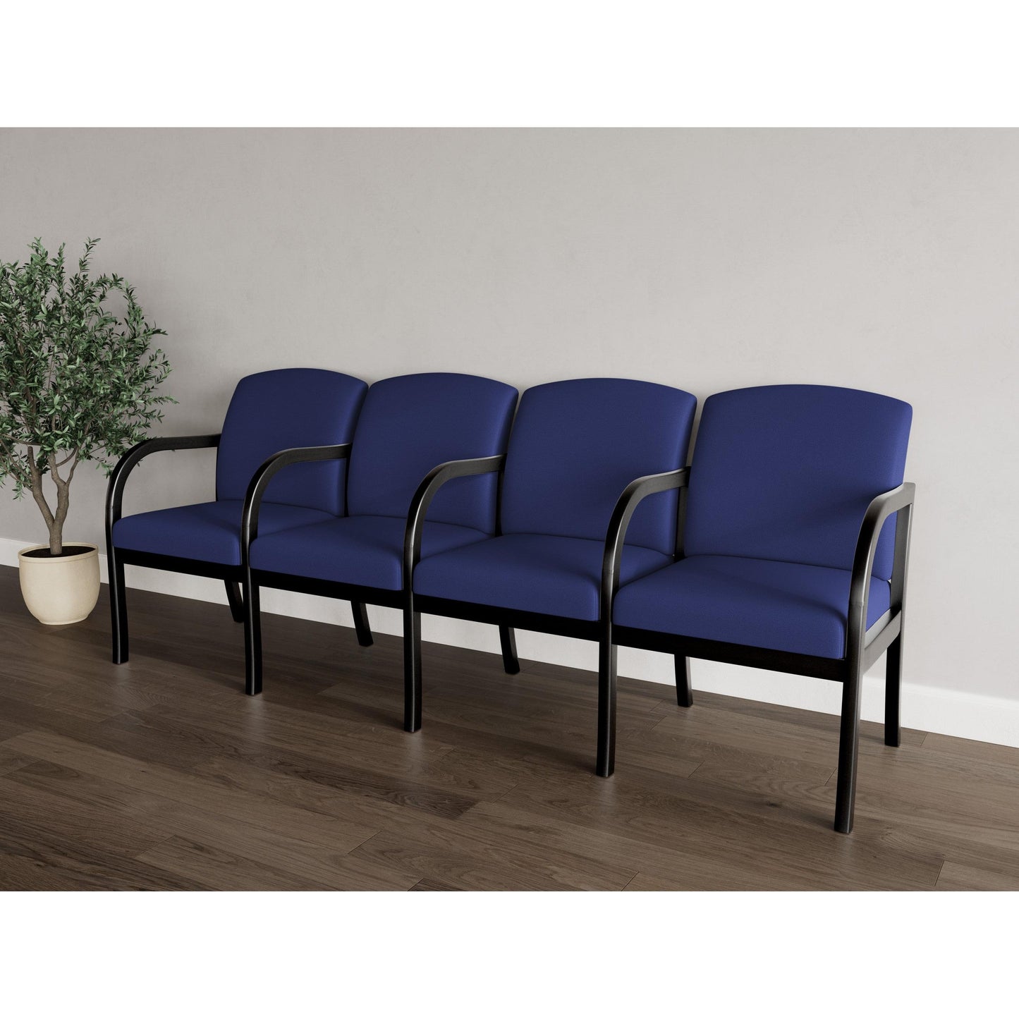 Weston Waiting Reception 4 Seat Tandem Seating Wood Frame