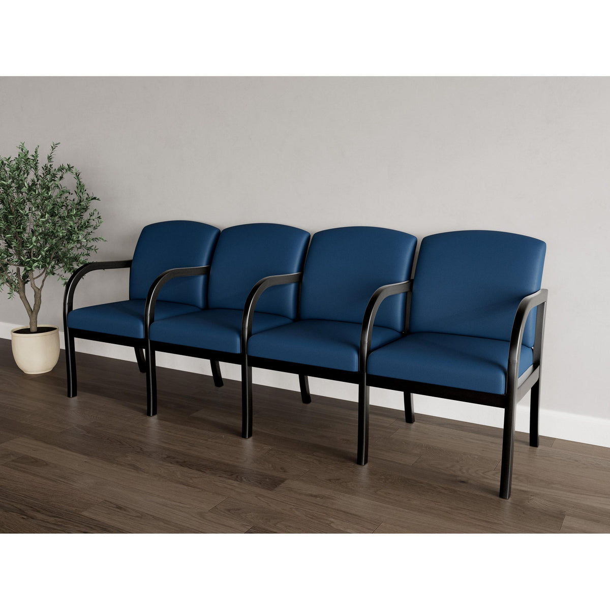 Weston Waiting Reception 4 Seat Tandem Seating Wood Frame