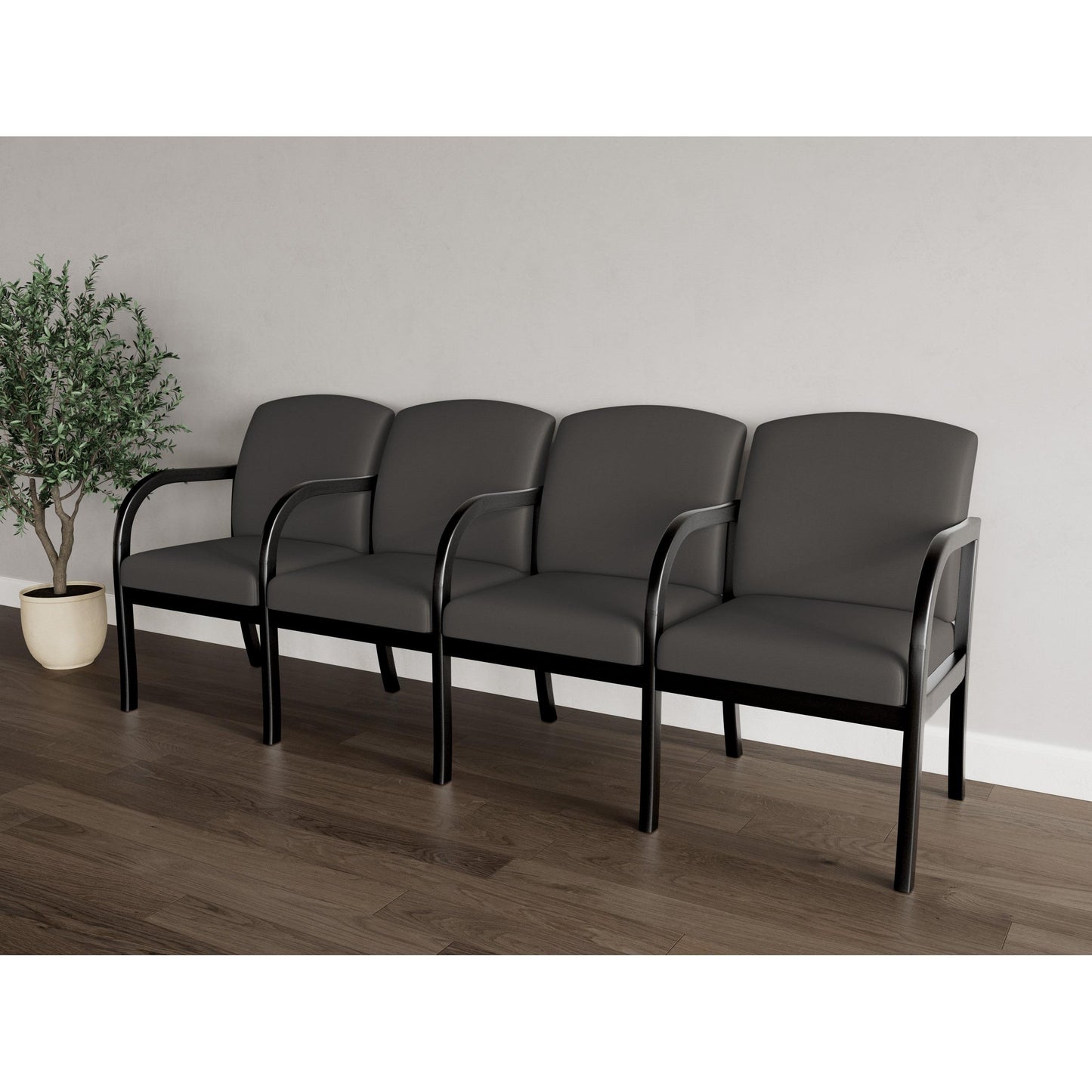 Weston Waiting Reception 4 Seat Tandem Seating Wood Frame