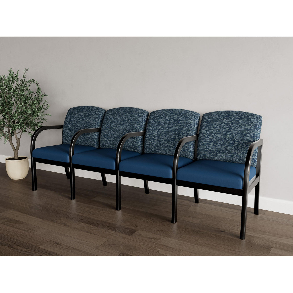 Weston Waiting Reception 4 Seat Tandem Seating Wood Frame