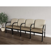 Weston Waiting Reception 4 Seat Tandem Seating Wood Frame