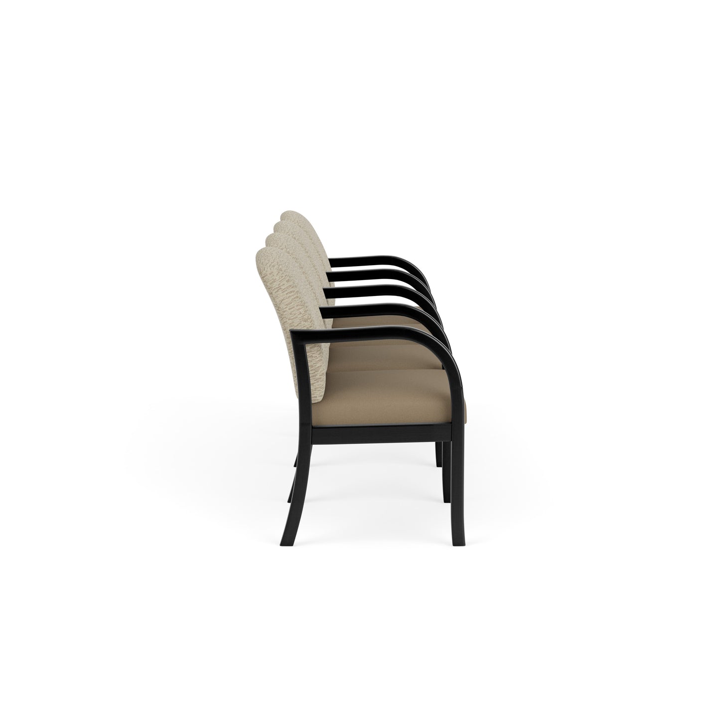 Weston Waiting Reception 4 Seat Tandem Seating Wood Frame
