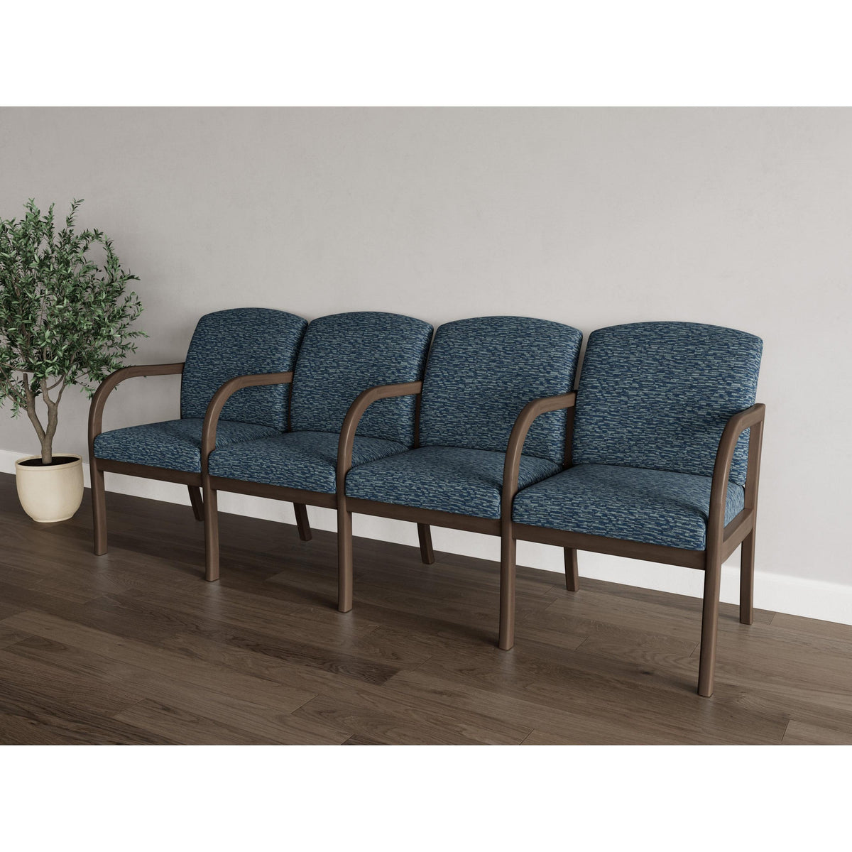 Weston Waiting Reception 4 Seat Tandem Seating Wood Frame