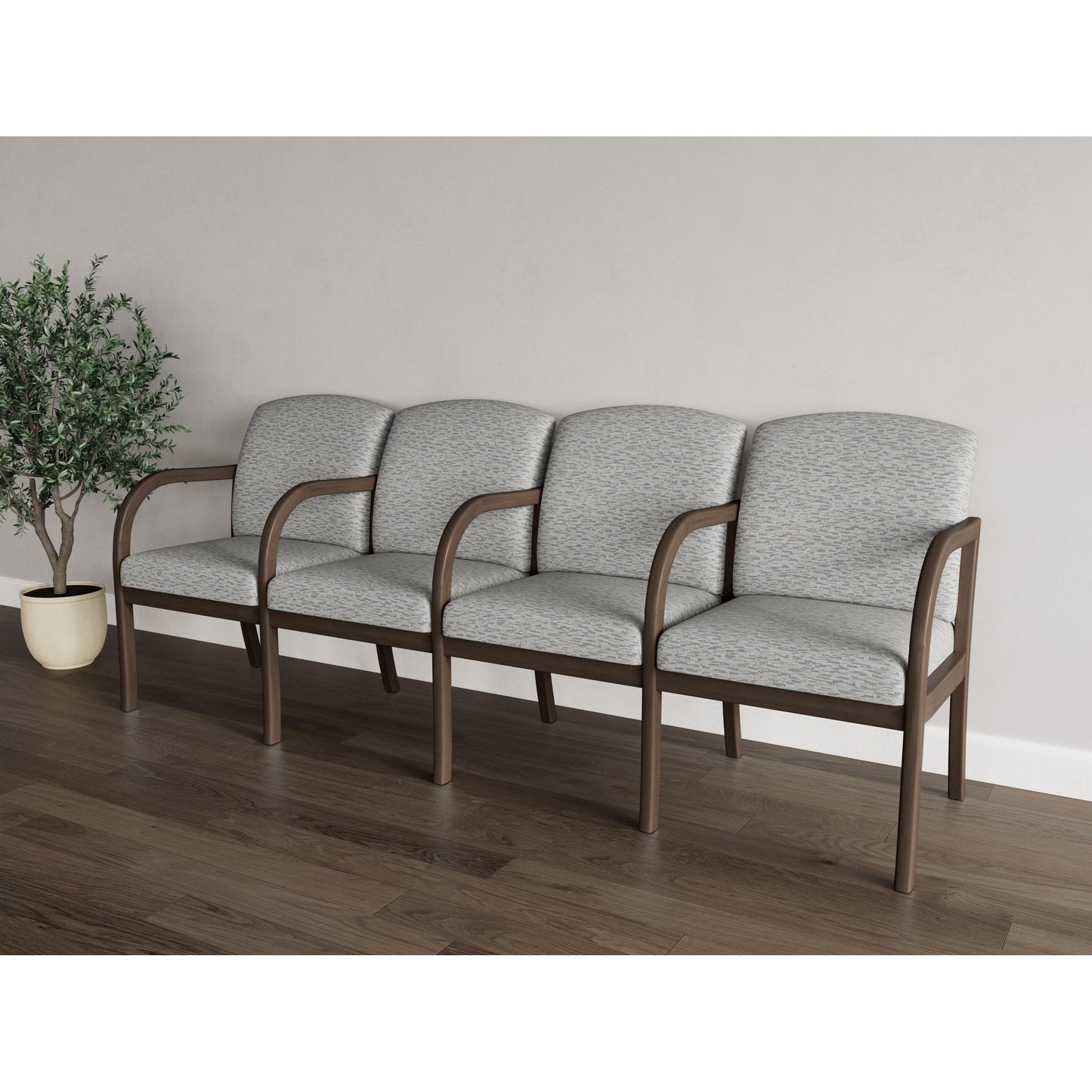Weston Waiting Reception 4 Seat Tandem Seating Wood Frame