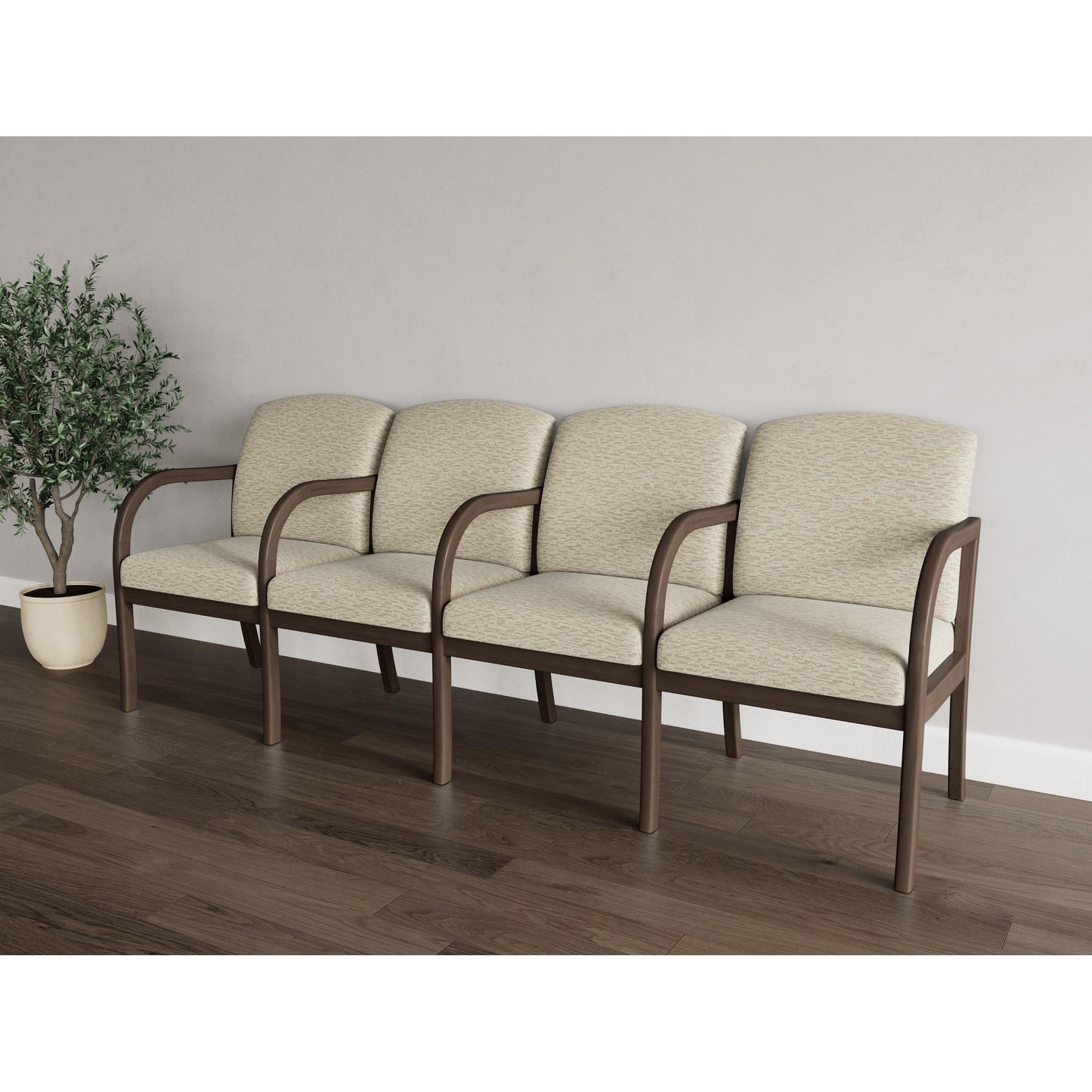 Weston Waiting Reception 4 Seat Tandem Seating Wood Frame