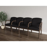 Weston Waiting Reception 4 Seat Tandem Seating Wood Frame