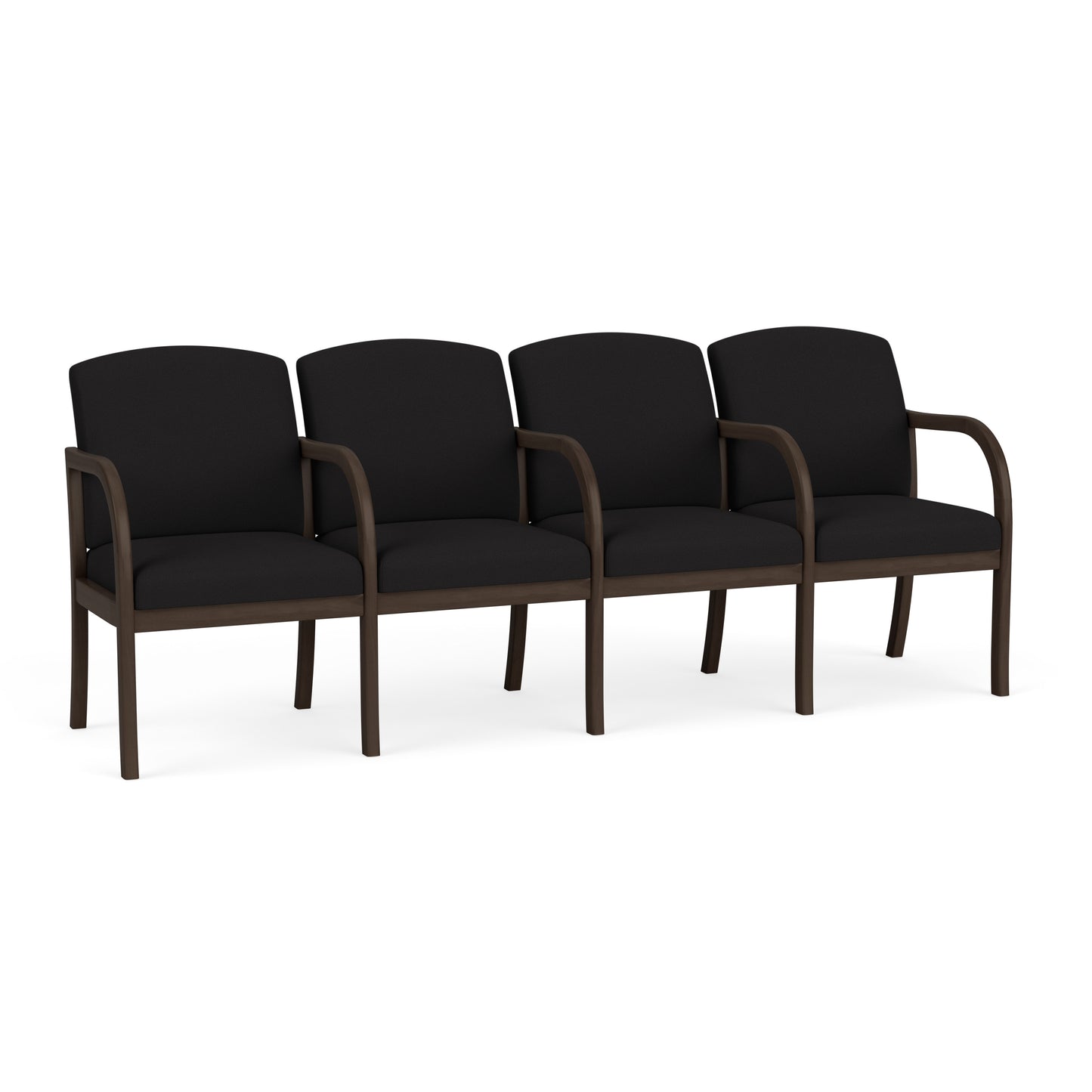 Weston Waiting Reception 4 Seat Tandem Seating Wood Frame