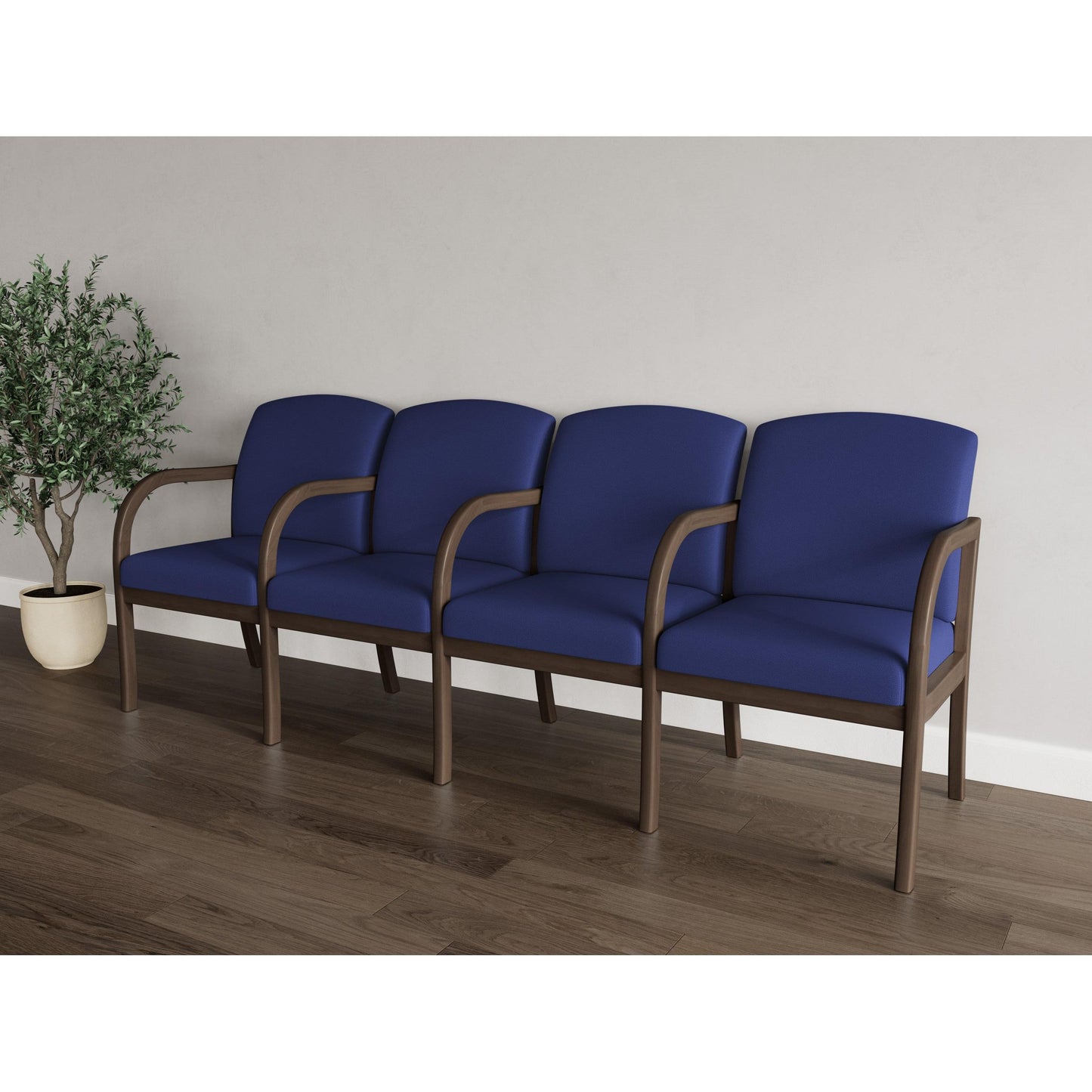 Weston Waiting Reception 4 Seat Tandem Seating Wood Frame