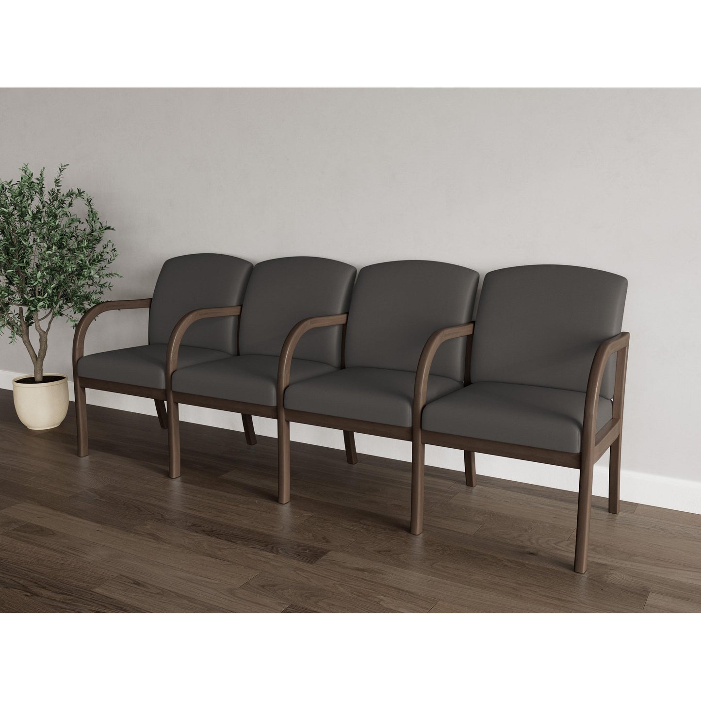 Weston Waiting Reception 4 Seat Tandem Seating Wood Frame