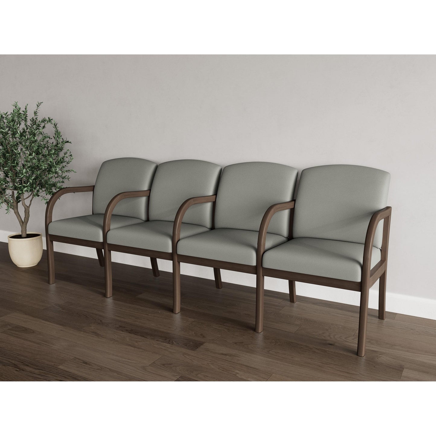 Weston Waiting Reception 4 Seat Tandem Seating Wood Frame