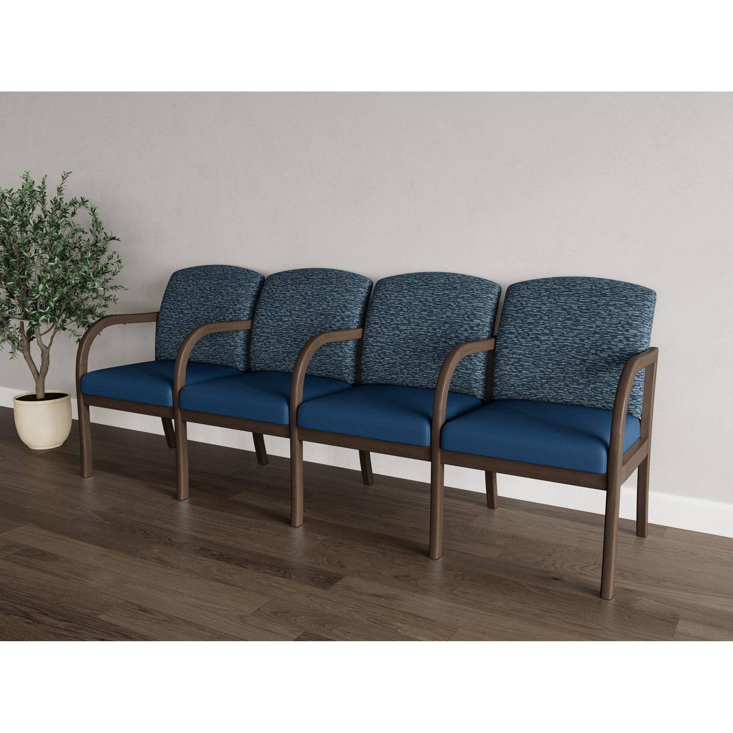 Weston Waiting Reception 4 Seat Tandem Seating Wood Frame