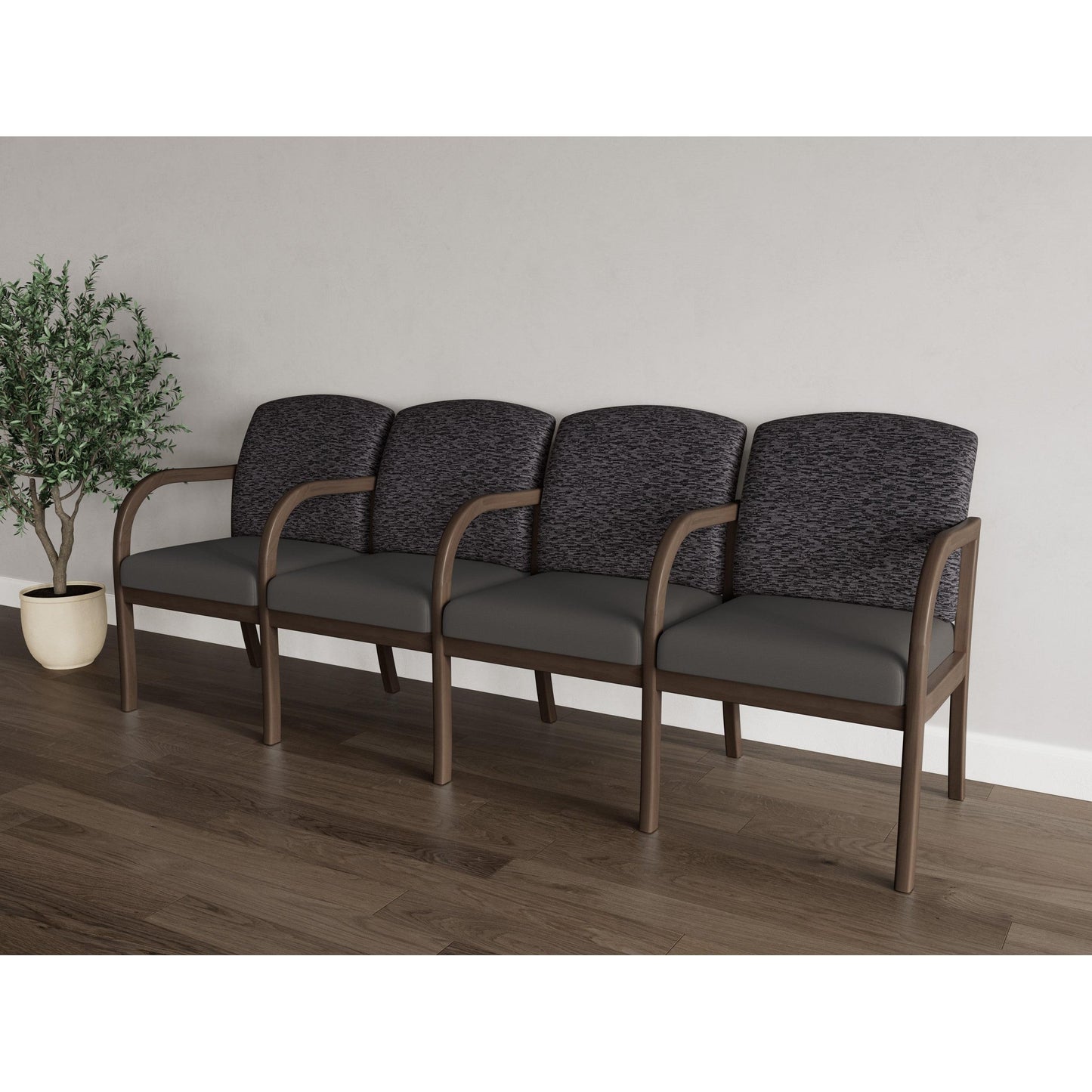 Weston Waiting Reception 4 Seat Tandem Seating Wood Frame