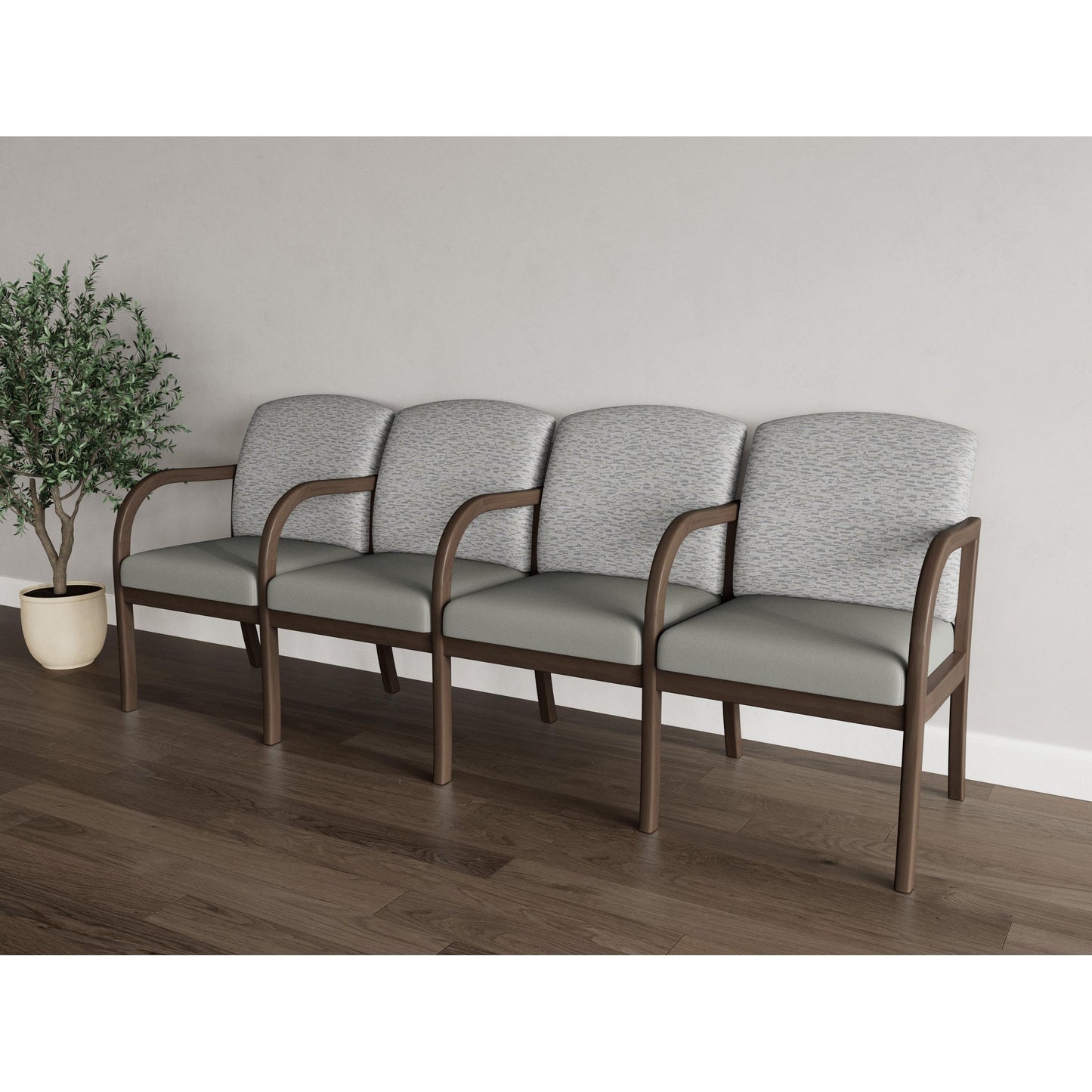 Weston Waiting Reception 4 Seat Tandem Seating Wood Frame