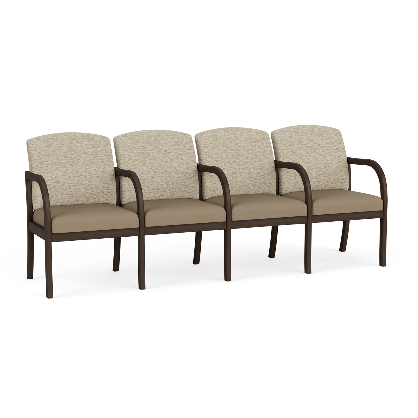 Weston Waiting Reception 4 Seat Tandem Seating Wood Frame