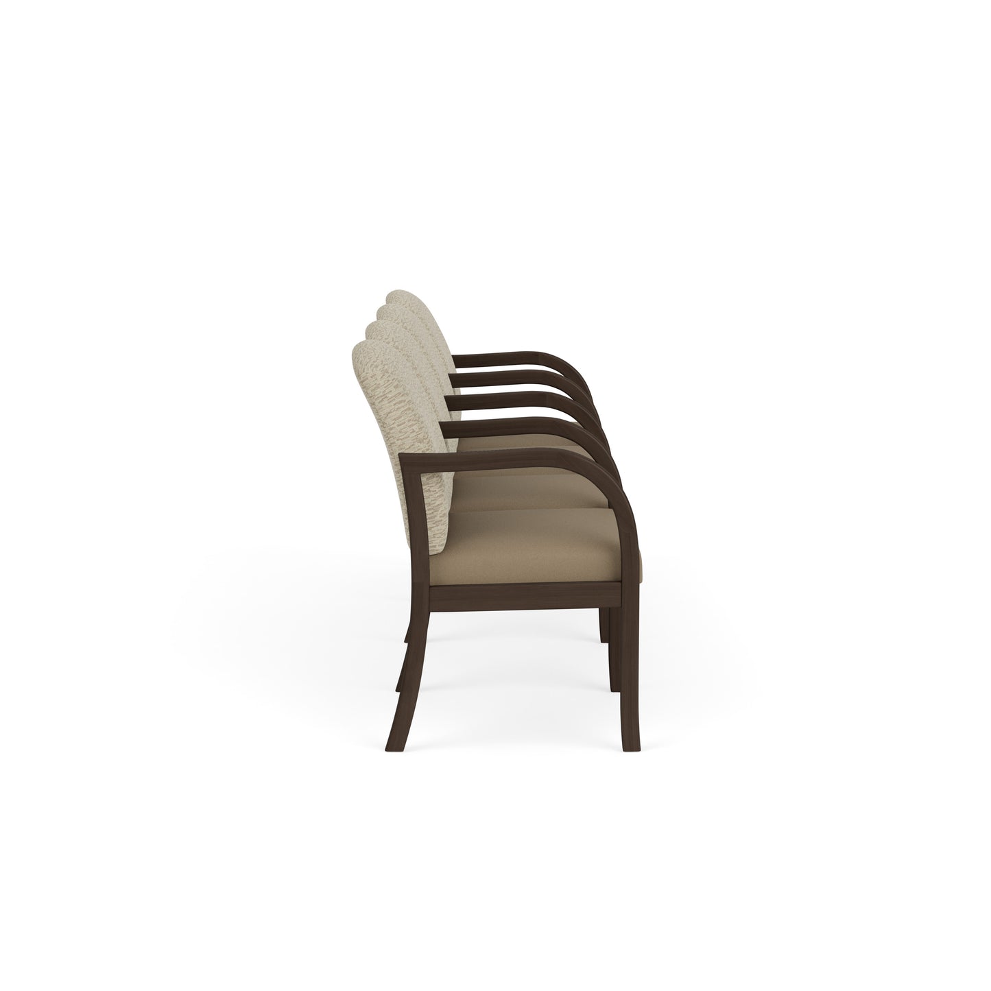 Weston Waiting Reception 4 Seat Tandem Seating Wood Frame