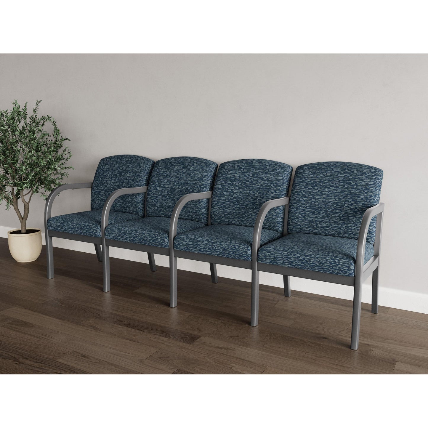 Weston Waiting Reception 4 Seat Tandem Seating Wood Frame