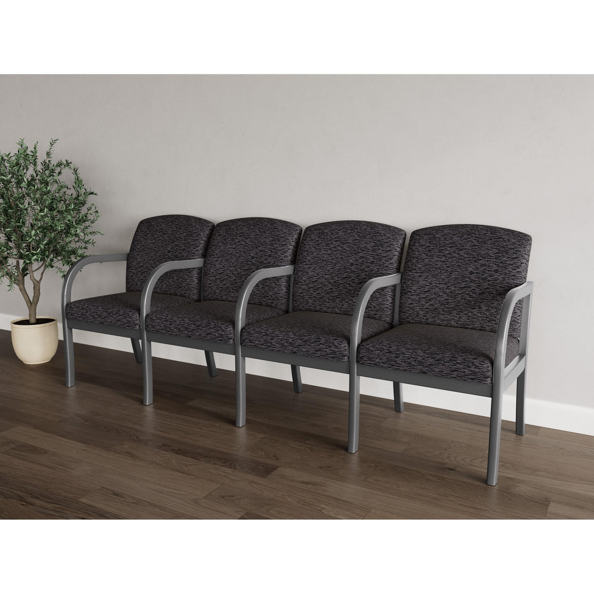 Weston Waiting Reception 4 Seat Tandem Seating Wood Frame