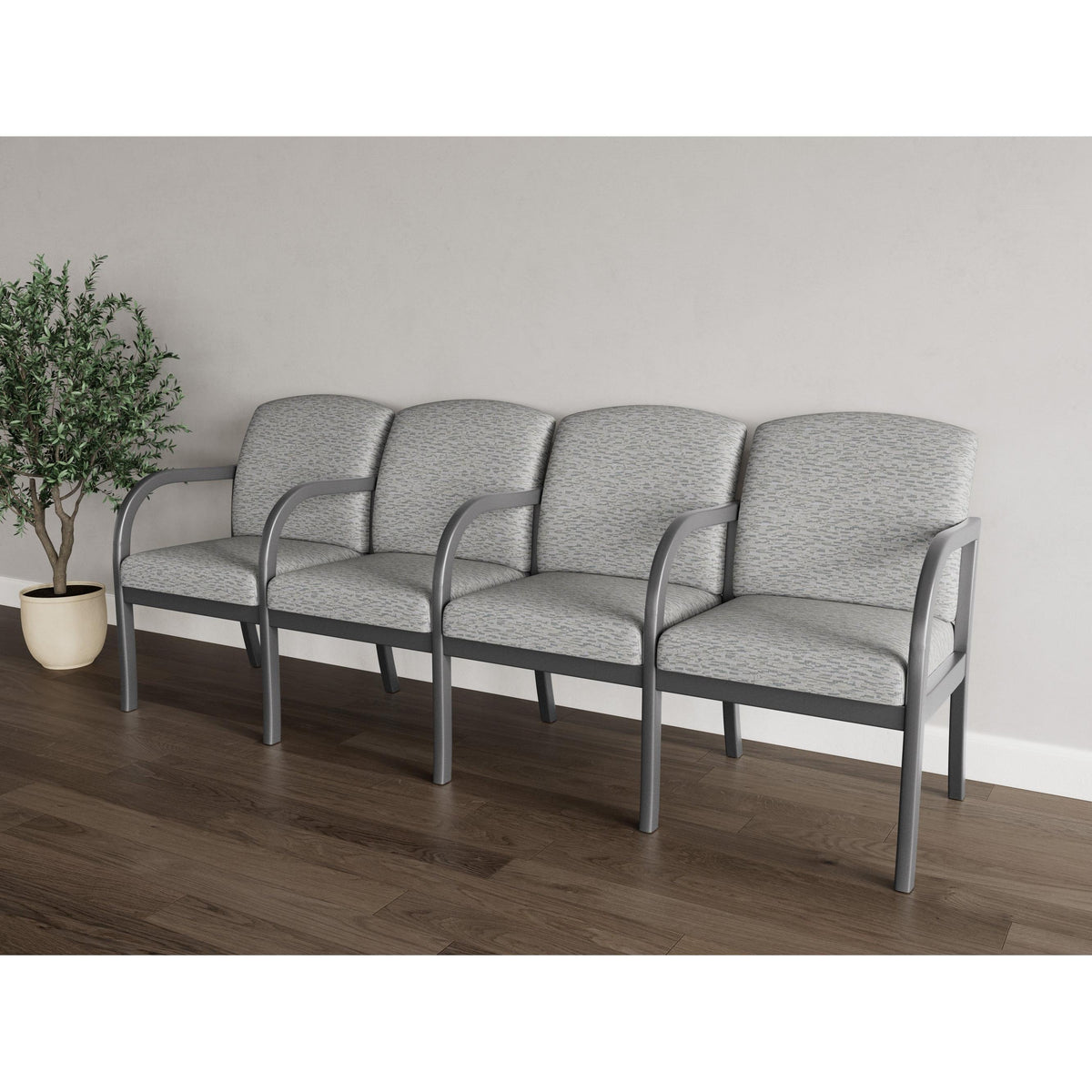 Weston Waiting Reception 4 Seat Tandem Seating Wood Frame