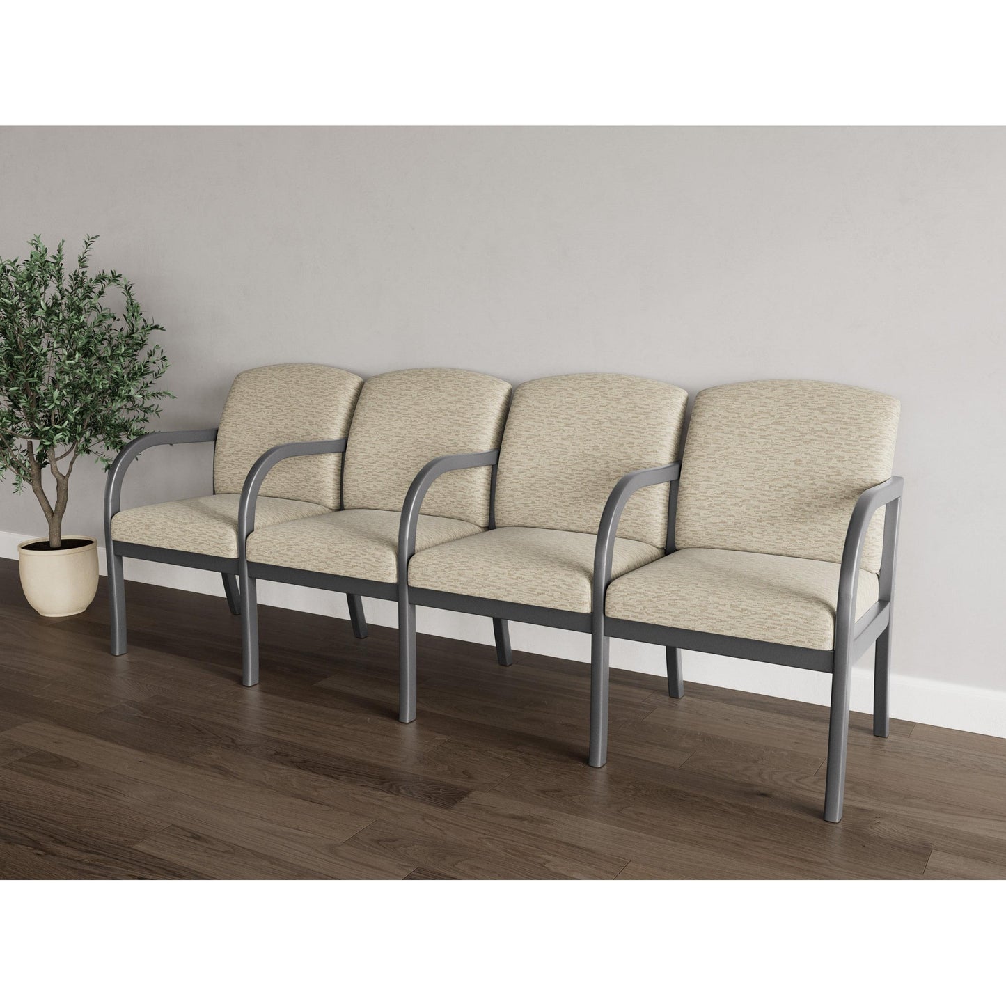 Weston Waiting Reception 4 Seat Tandem Seating Wood Frame