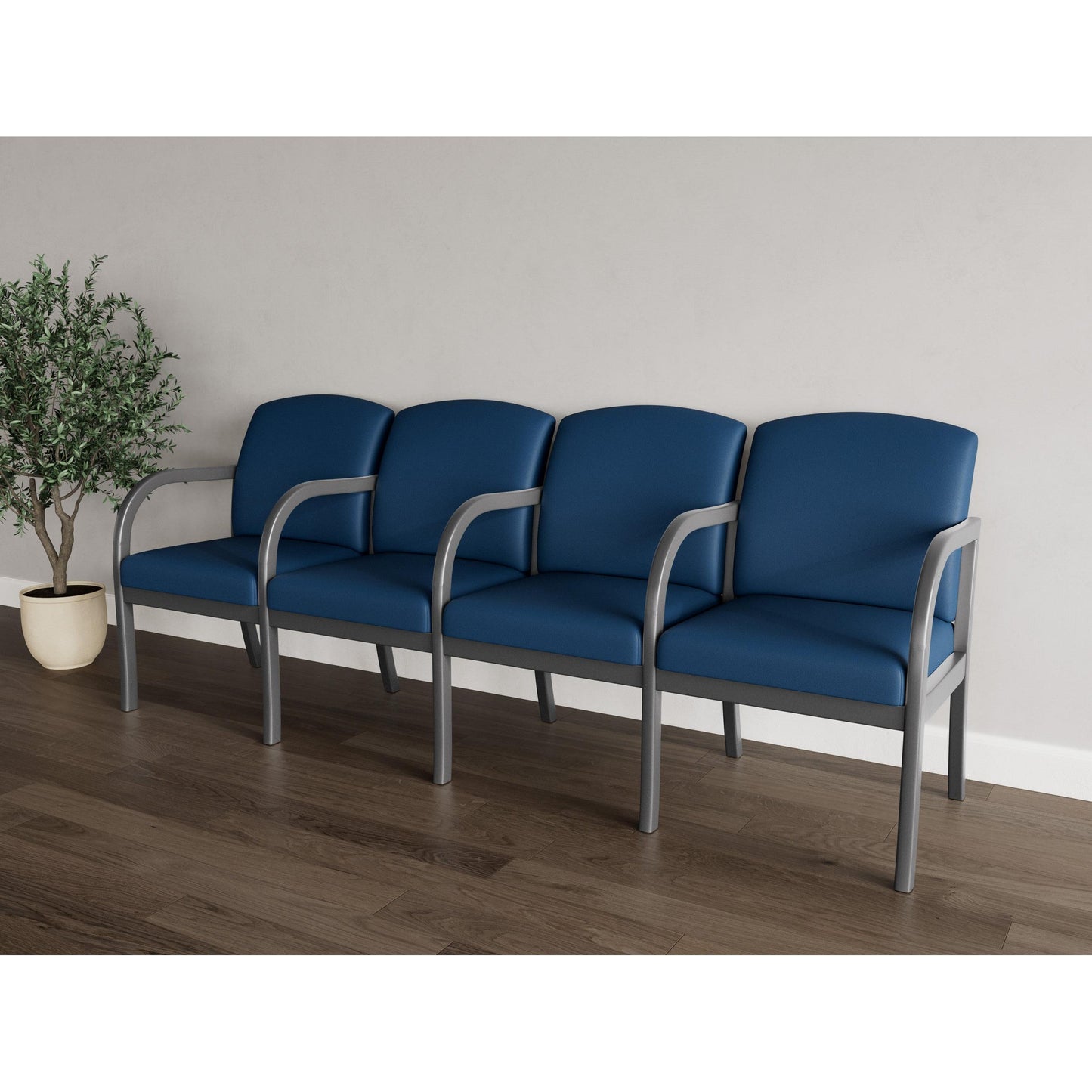 Weston Waiting Reception 4 Seat Tandem Seating Wood Frame