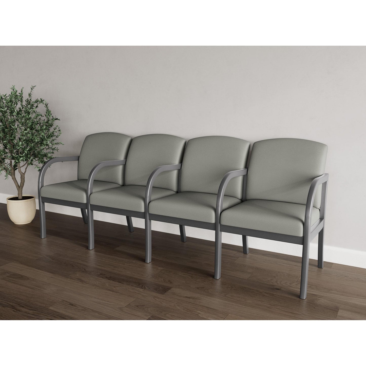 Weston Waiting Reception 4 Seat Tandem Seating Wood Frame