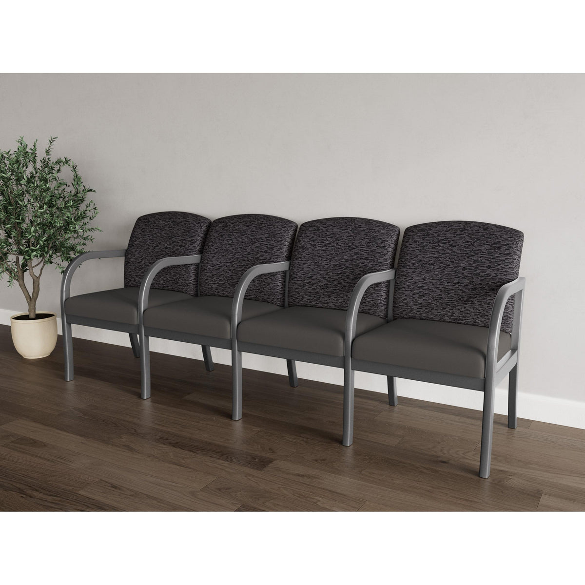 Weston Waiting Reception 4 Seat Tandem Seating Wood Frame
