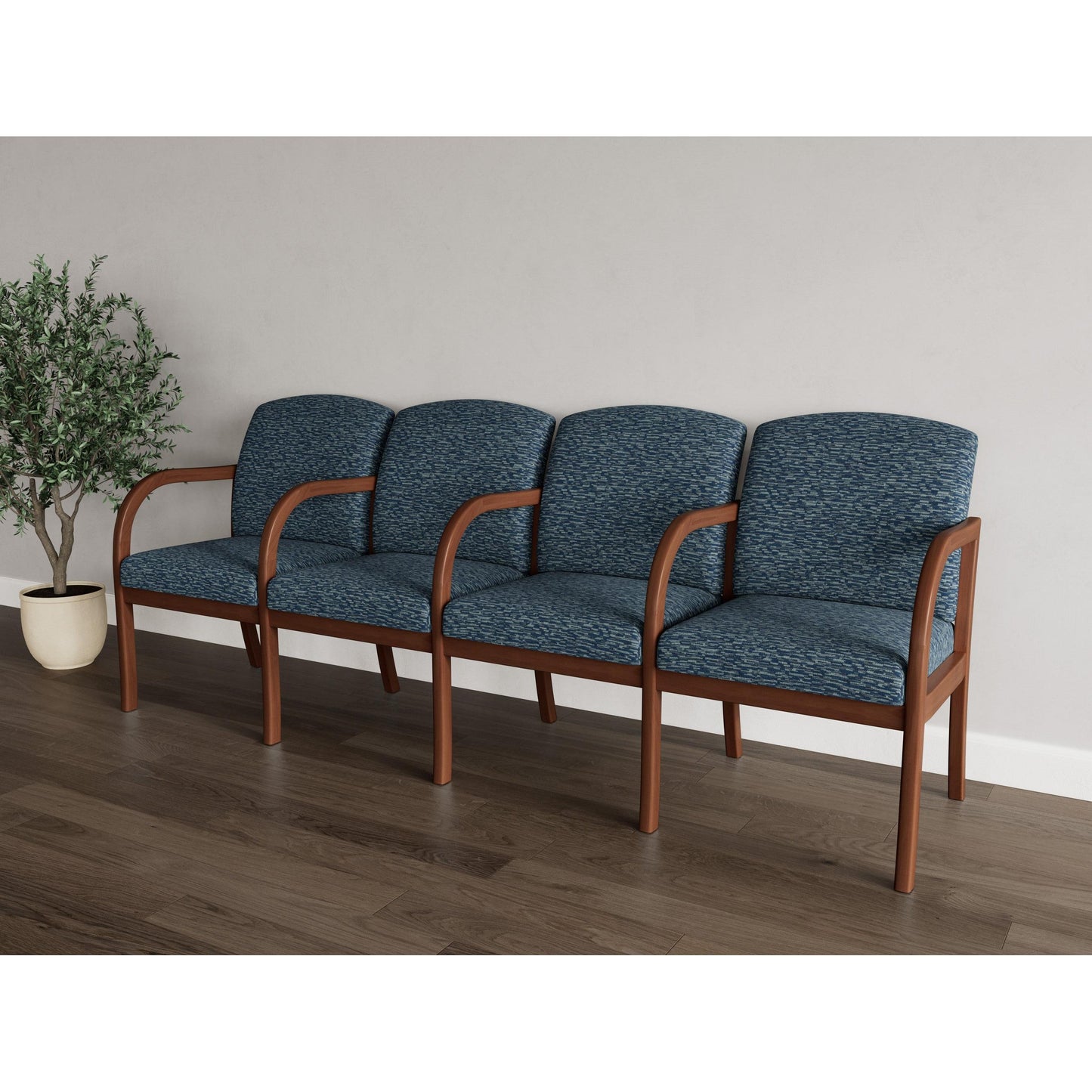 Weston Waiting Reception 4 Seat Tandem Seating Wood Frame