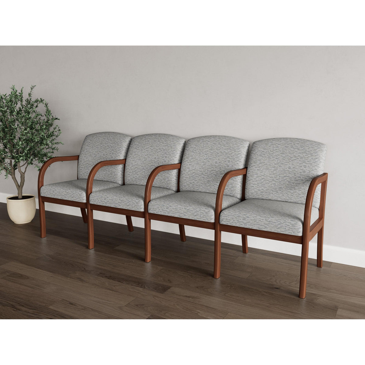 Weston Waiting Reception 4 Seat Tandem Seating Wood Frame