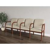Weston Waiting Reception 4 Seat Tandem Seating Wood Frame