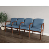 Weston Waiting Reception 4 Seat Tandem Seating Wood Frame