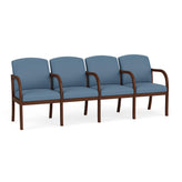 Weston Waiting Reception 4 Seat Tandem Seating Wood Frame