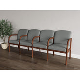 Weston Waiting Reception 4 Seat Tandem Seating Wood Frame