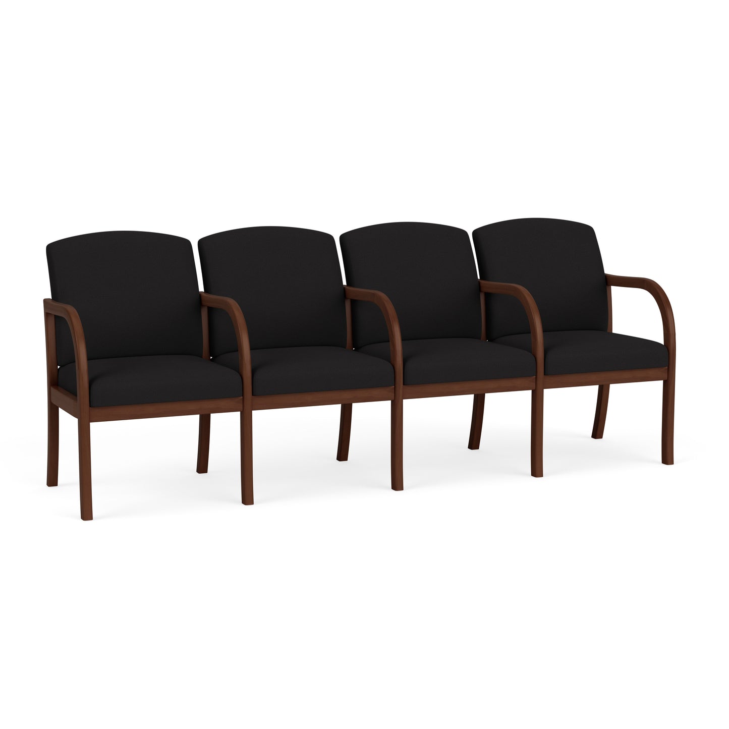 Weston Waiting Reception 4 Seat Tandem Seating Wood Frame