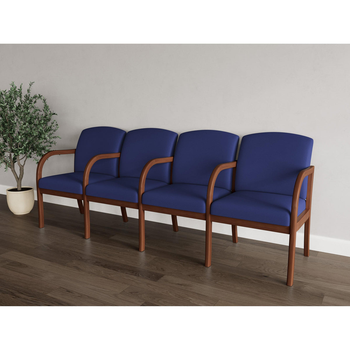 Weston Waiting Reception 4 Seat Tandem Seating Wood Frame