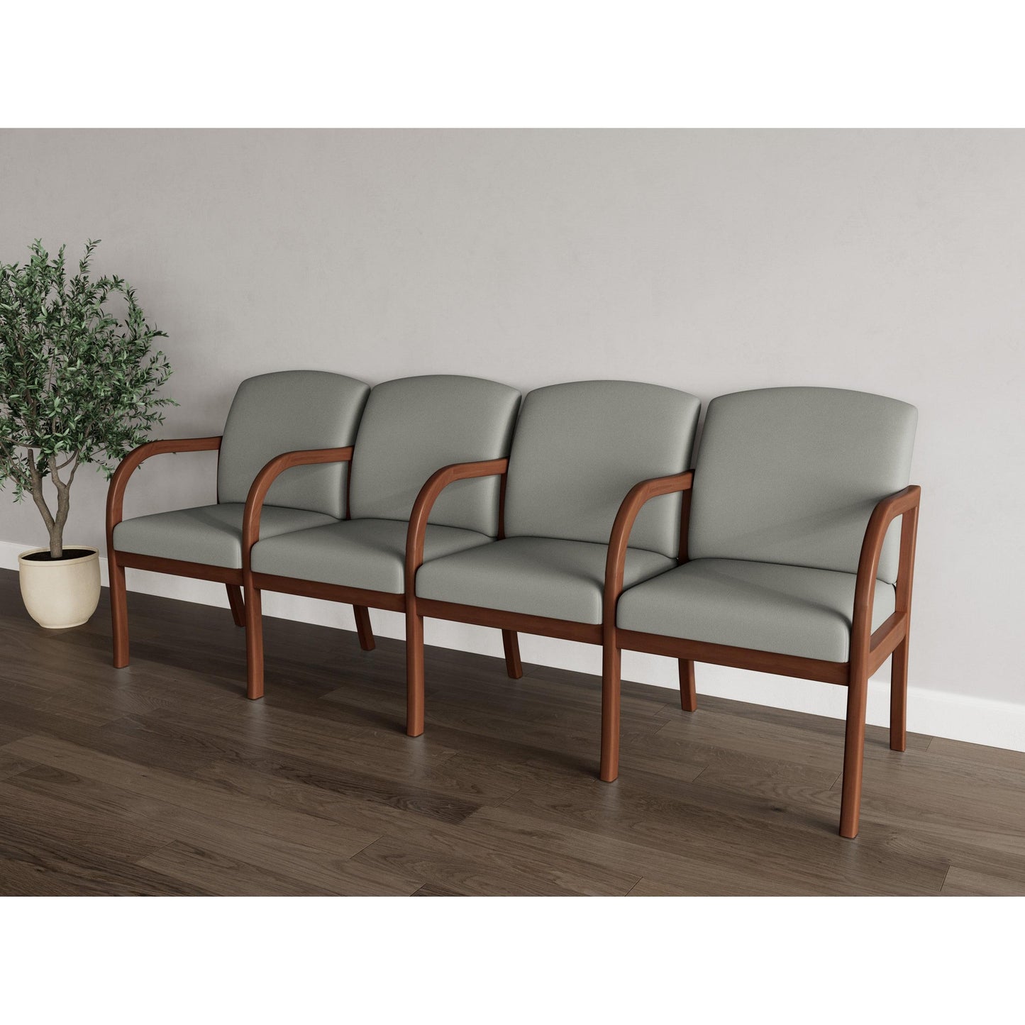 Weston Waiting Reception 4 Seat Tandem Seating Wood Frame