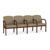 Weston Waiting Reception 4 Seat Tandem Seating Wood Frame