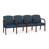 Weston Waiting Reception 4 Seat Tandem Seating Wood Frame